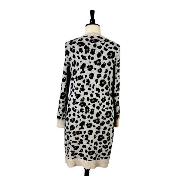 LOFT Sweater Dress Crew Neck Long Sleeves Cream Leopard Women’s Plus Size XXL - Picture 4 of 10
